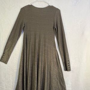 Only Hearts Shimmering Gold Long Sleeve Dress